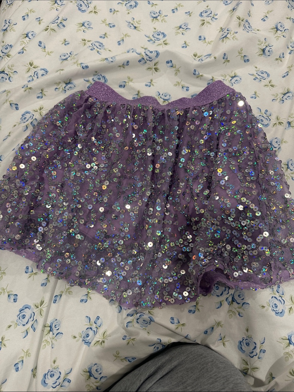 Purple Sequin A-Line Skirt